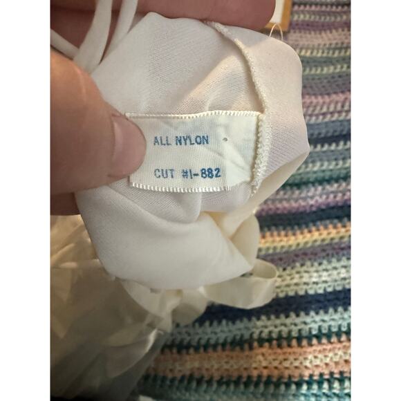 Vintage 50s Laros two piece sleepwear set peignor and nightgown lace off white - Picture 15 of 16